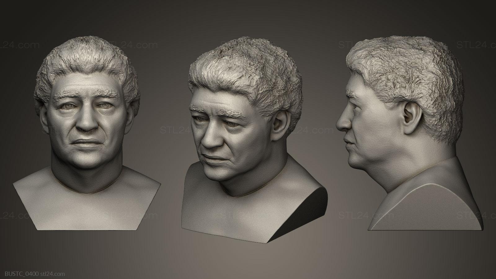 Бюсты и барельефы известных личностей (Марадона, BUSTC_0400) 3D модель для ЧПУ станка
